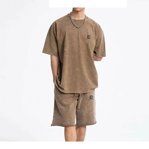 Street Wear Casual Men Wholesale T-Shirt & <b>Shorts</b> Set Customized Logo Men's T-Shirts <b>Shorts</b> Set - Product Image 3