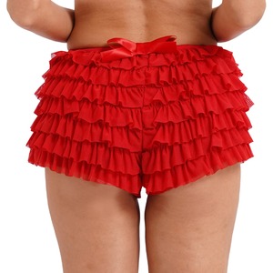 <b>Women</b> <b>Plus</b> <b>Size</b> Sexy Ruffled Hot <b>Shorts</b> Vacation Beach Nightclub Streetwear Bloomers Casual Autumn Tiered Lace Elastic Waist - Product Image 1