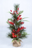 Mini-sapins de Noël artificiels haut de gamme 45/60/90/120 cm, décorés, en pot, effet neige, avec LED, pour table, vente en gros