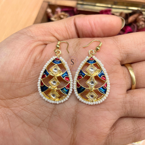 Nueva llegada 20204 trabajo de esmalte de diseñador con cuentas de perlas pendientes colgantes para mujeres y niñas Jhumkas joyería para bodas - Product Image 3