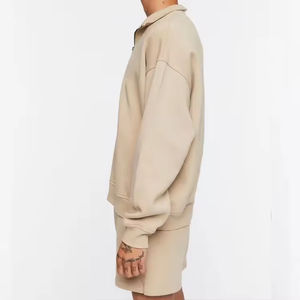 Conjunto de pantalones cortos y sudadera con capucha y media cremallera para hombre, chándal de dos piezas en blanco, ropa de calle informal, ropa deportiva para gimnasio, 2025/2026 - Product Image 4