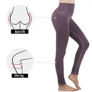 Setelan olahraga legging tanpa kelim wanita, pakaian Fitness Set olahraga yoga kustom wanita ukuran USA untuk legging bokong