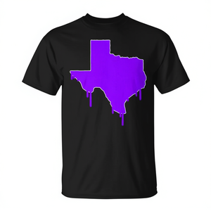 เสื้อยืด Texas State Drip สีม่วง South Houston TX 713 Slab Lean Screw - Product Image 2