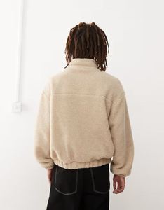 Veste polaire à fermeture éclair intégrale en fausse fourrure pour homme, veste polaire, sweat-shirt d'hiver à fermeture éclair, veste chaude doublée de Sherpa - Product Image 6