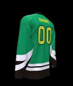 เสื้อกีฬาฮอกกี้น้ำแข็งใส่ได้ทั้งชายและหญิงเสื้อเจอร์ซีย์สไตล์ล่าสุดพิมพ์ชื่อทีมด้วยเทคนิคการระเหิดงานตามสั่ง - Product Image 3