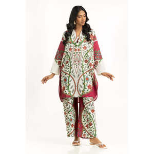 ชุดเซ็ตพิมพ์ลายโบฮีเมียนครอสสลับสี รุ่น IPST-55261 สำหรับฤดูใบไม้ผลิ/ฤดูร้อน ชุด 2 ชิ้น ผ้าเครป คอปก แขนกุด กางเกงขาสั้น - Product Image 5