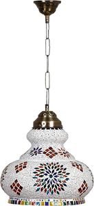 Lámpara de techo turca de mosaico de vidrio, lámpara colgante mediterránea, lámpara colgante árabe, lámpara de araña marroquí - Product Image 2