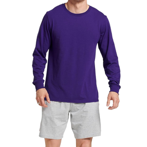 Venta al por mayor 100% algodón camisetas de los hombres lavable Color sólido de alta calidad personalizado de talla grande camisetas - Product Image 2