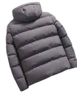 Vêtements pour hommes en gros sur mesure, automne et hiver, veste décontractée pour hommes à capuche, épaisse, couleur unie, grande taille, pour vêtements d'extérieur - Product Image 2