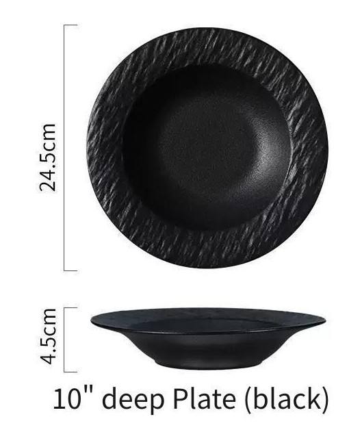 10" round deep Plate (Black)