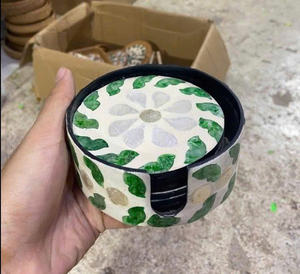 Posavasos Decorativo con Incrustaciones de Nácar, Accesorio Hecho a Mano para Bebidas de Mesa - Product Image 6