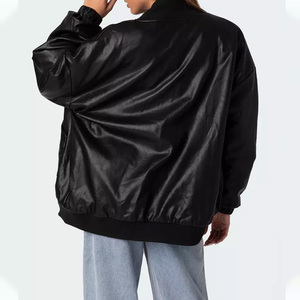 Chaqueta de Cuero de Carreras de Alta Calidad con Logotipo Personalizado para Mujer, Chaquetas de Cuero de Motociclista con Parche Bordado Personalizado - Product Image 4