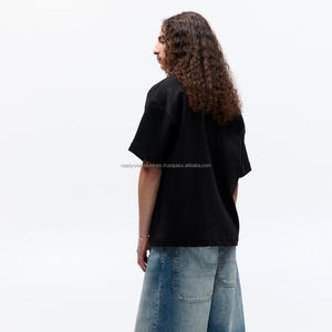 เสื้อยืดคอกลมสำหรับผู้ชายเสื้อยืดผ้าคอตตอนพิมพ์ลาย100% เรียบพิมพ์ลายไหล่ปล่อย GSM 300 - Product Image 5