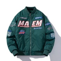 Veste en cuir PU à capuche unisexe pour l'hiver, style baseball et varsity, avec logo sur le devant, broderie personnalisable, coupe confortable, streetwear