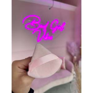 Éponge carrée en coton pour le maquillage des yeux, sac en velours rose mignon avec logo personnalisé - Product Image 1