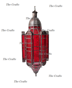 Linterna colgante de diseño extremadamente bueno, linterna marroquí de hierro y vidrio hecha a mano para uso en bodas y eventos - Product Image 6