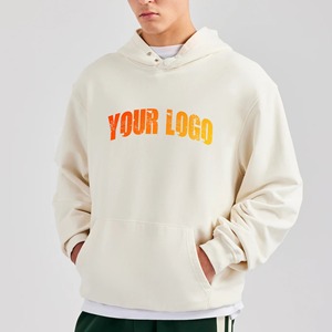 Sweat à capuche pour homme 100% coton épais et lourd éponge française de haute qualité vierge surdimensionné logo personnalisé streetwear - Product Image 4