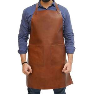 Venta al por mayor de alta calidad de cuero genuino de vaca babero delantal logotipo personalizado multiusos de cuero resistente para los hombres gran oferta - Product Image 3