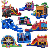 Château gonflable commercial avec toboggan aquatique pour enfants, mini combo gonflable en PVC blanc pour fêtes en extérieur