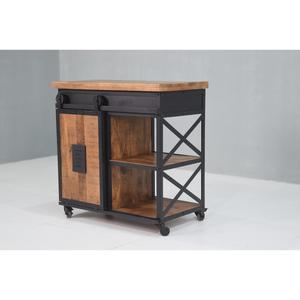 Armoire industrielle vintage en manguier avec cadre en fer solide, présentoir en métal pour la maison, le bureau, l'appartement, l'hôtel et le salon. - Product Image 1