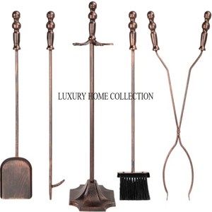 Grand ensemble d'outils de foyer en métal de gros calibre avec revêtement résistant au feu et poignée extra-longue pour l'entretien sécurisé du feu - Product Image 3