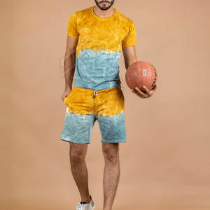 Ensemble court décontracté pour homme, taille plus, été, avec logo personnalisé, respirant, deux pièces, coupe confortable, 100% coton, séchage rapide - Product Image 3