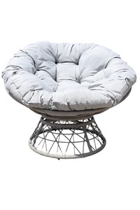 Chaise pivotante en poly rotin au design moderne rouge avec coussin Livraison rapide Balançoire de jardin pour mobilier d'extérieur pour balançoires de patio - Product Image 3