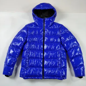 Neue Kollektion Blue Puffer Jacket Kleine MOQ Duck Down Jacke Herren Outdoor Hochwertige Custom Oem Down Herren Puffer Jacke