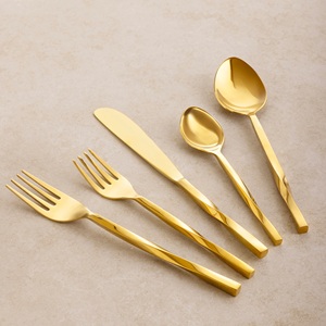 Luxury Stylish Plated Sustainable Metal <b>Flatware</b> <b>Set</b> with Metal Handle for Wedding Dinnerware - Product Image 4
