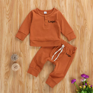 Vente en gros Automne/Hiver Nouveau Solide Enfants Survêtement Ensemble Respirant Fermeture Éclair Tricot Col Debout Pull Pantalon Brossé Polaire Décontracté - Product Image 5