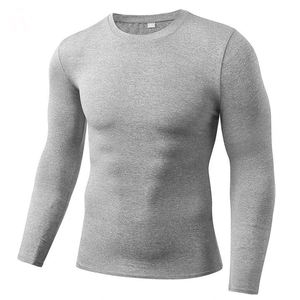 Solid Color Private Logo Compression Shirt Men Workout Skinny Stretch Suit Sports Shirt Fitness Body Shirt Men Rash <b>Guard</b> - Product Image 4