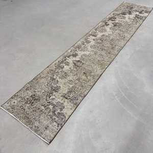 2.1x10.7 ft Vintage <b>Runner</b> <b>Rug</b>, Turkish Gray Southwestern <b>Rug</b> - Product Image 2