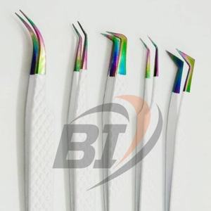 Pince à épiler d'extension de cils en acier inoxydable durable avec logo personnalisé le plus vendu Type de pointe pointue testée à la main - Product Image 4