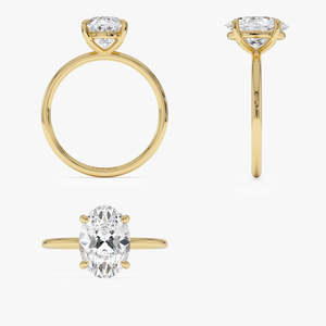 Radiant Oval Prong Set Lab Grown Diamond Engagement <b>Ring</b> 2.00 Ct E-F VS 14K Gold For Bridal Anniversary Gift - Product Image 4