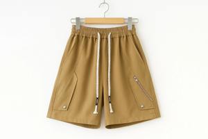 Short décontracté à motif solide classique de qualité supérieure pour hommes, confortable, élégant, taille élastique 100% coton pour les vêtements de plage d'été - Product Image 5