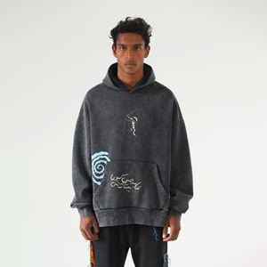 Custom 500 Gsm Cropped <b>Hoodies</b> Thick Fleece French Terry Blank Oversized Hoodie Boxy fit Cotton Heavyweight boxy Hoodie for men - Product Image 2