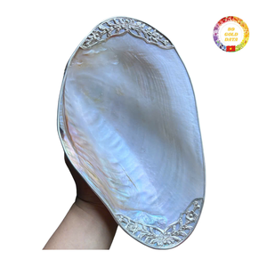 Plaque de nacre authentique de qualité supérieure coquille d'huître naturelle plat de service fait à la main décor à la maison de luxe - Product Image 1