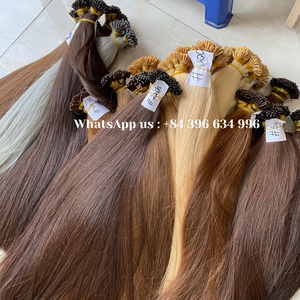 Venta al por mayor de alta calidad suave I Tip Italia pre-consolidado extensiones de cabello de queratina doble dibujado virgen Remy de Vietnam materia prima - Product Image 4