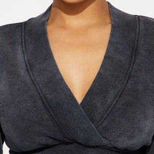 Prix de gros Nouveau design Sweat-shirt court élégant pour les femmes 2025/Logo personnalisé Femmes Manches longues Dernier sweat-shirt polaire - Product Image 6