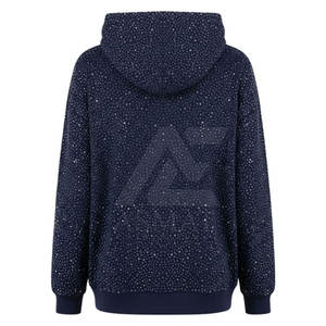 Sudadera con Capucha Personalizada para Mujer, con Pedrería, Informal, Brillante, con Cristales, Manga Larga, Estilo Urbano - Product Image 5