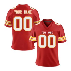 Maillot de football américain personnalisé, col en V, manches courtes, maille respirante, nom de l'équipe imprimé, vêtements de sport pour hommes adultes - Product Image 1