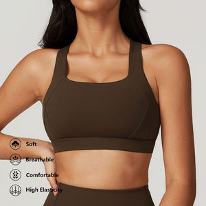 Soutiens-gorge de sport grande taille pour femmes, tendance, de haute qualité, respirant, anti-rides, maintien élevé, écologique, logo avant - Product Image 2