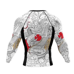 Fábrica al por mayor de alta calidad Jiu Jitus MMA Rash Guard manga larga personalizada sublimación impresa compresión Rash Guard para hombres - Product Image 3