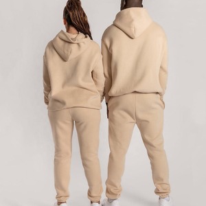 Sweat à capuche vierge et pantalon de survêtement en coton épais de haute qualité Ensemble unisexe à capuche personnalisé pour hommes - Product Image 2