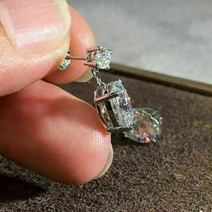 <b>Cute</b> Oval and Round Cut Moissanite Drop Dangle <b>Earrings</b> for Women - Product Image 1