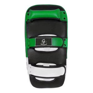 Coussinets d'entraînement de boxe en cuir souple pour le kickboxing avec tissu personnalisable Muay Thai MMA Punch Shield Kicking Curved Arm Pad - Product Image 1