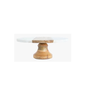Support de service en bois de marbre rond classique, support de décoration de gâteaux de cuisine pour la maison, fabriqué en inde - Product Image 2