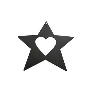 Ornement décoratif mural en étoile suspendu en métal de fer fini noir pour la maison et la décoration de Noël en vrac fait à la main - Product Image 5