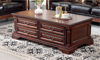 Table basse américaine en bois massif avec tiroirs de rangement, style vintage, rectangulaire, pour salon, meubles de maison GSD20-GSD24