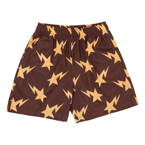 Short de sport en maille pour hommes, solide, écologique, respirant, décontracté, fitness, gym, basket-ball, course à pied, vente en gros de vêtements décontractés cool - Product Image 2